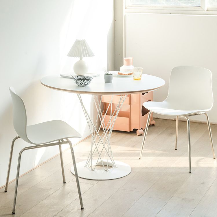 Sillas de comedor de metal contemporáneo, sillas sin brazos, sillas de comedor de plástico para restaurante