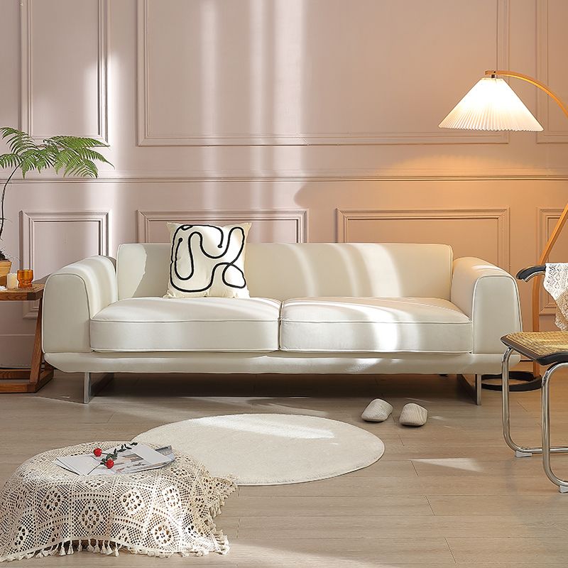 Square Arm Velvet Sofa with Tight Back for Living Room 26.77" High