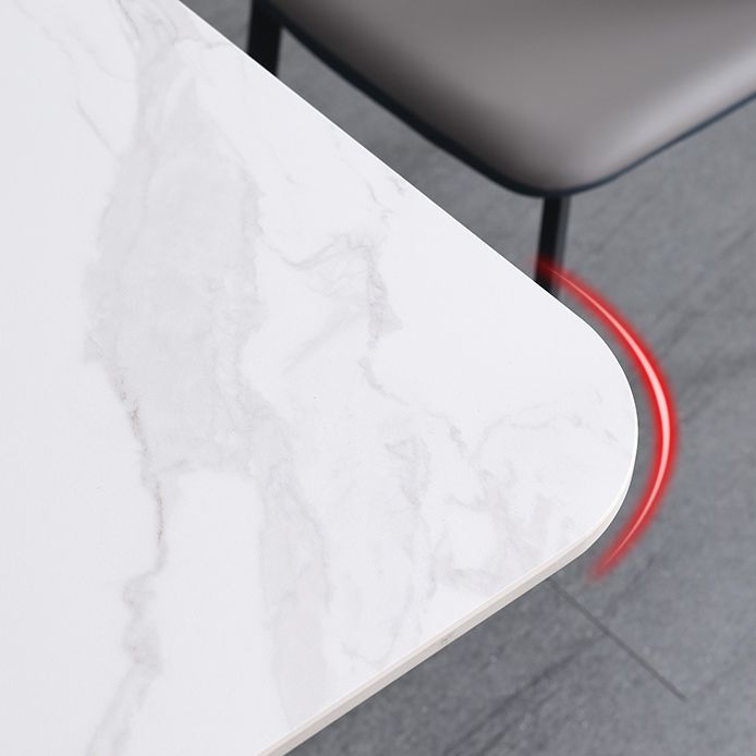 4-foot Stone Dinette Table Industrial Style Rectangle Dining Table with Drop Leaf