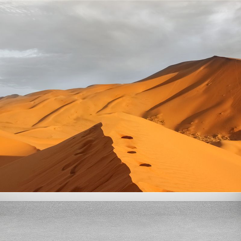 Modern Desert Hillock Wallpaper Mural Yellow Bedroom Wall Art, Personalized Size