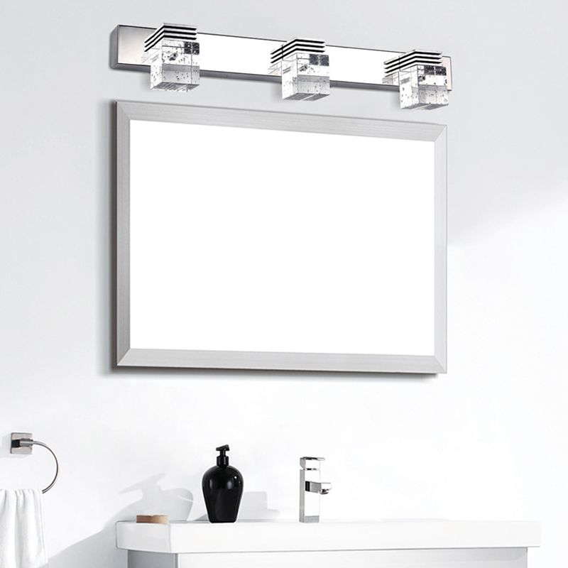 Luci a specchio di vanità quadrate Modern Minimalist Minimalist Crystal Vanity Light