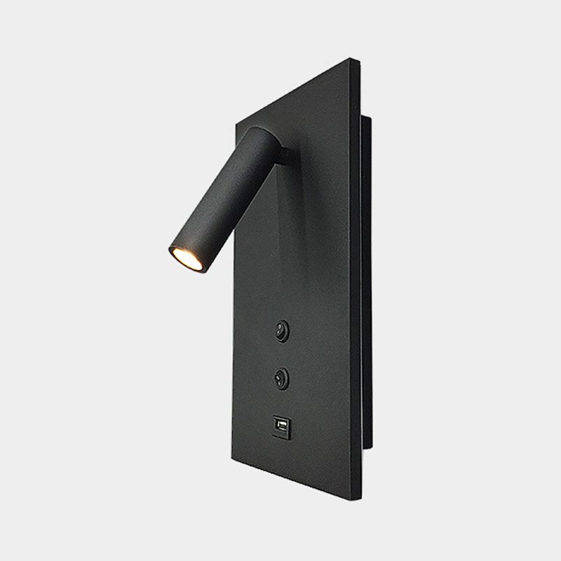 Style contemporain Rectangulaire mural métal métal 2 lumières de lecture de la lumière murale