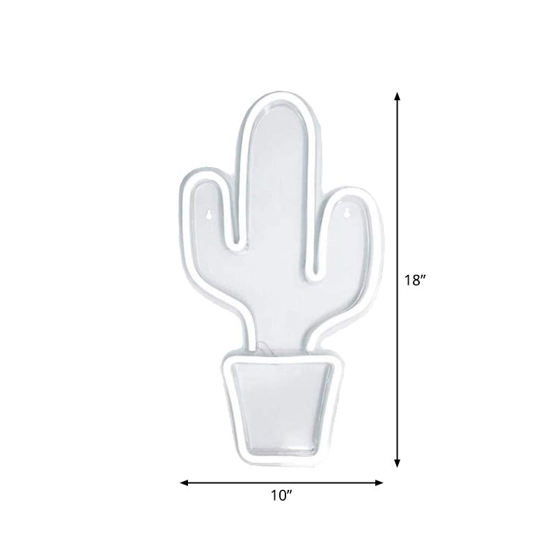 Comodino in vaso bianco a forma di cactus leggero per bambini in stile limpeld wall night illuminazione