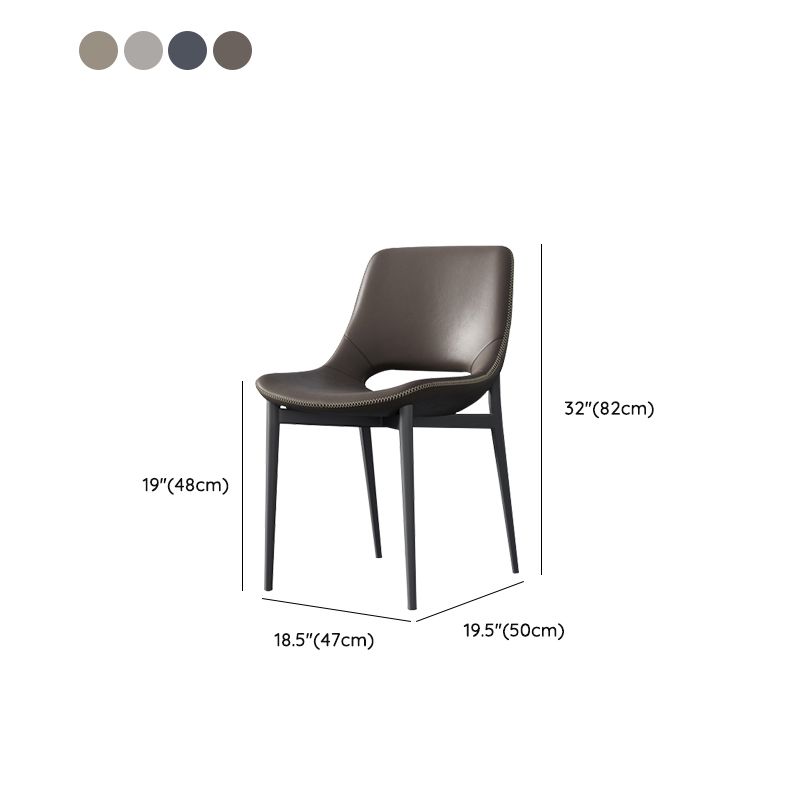 Industrial Side Chair Open Back Metal Dining Room Chair for Home