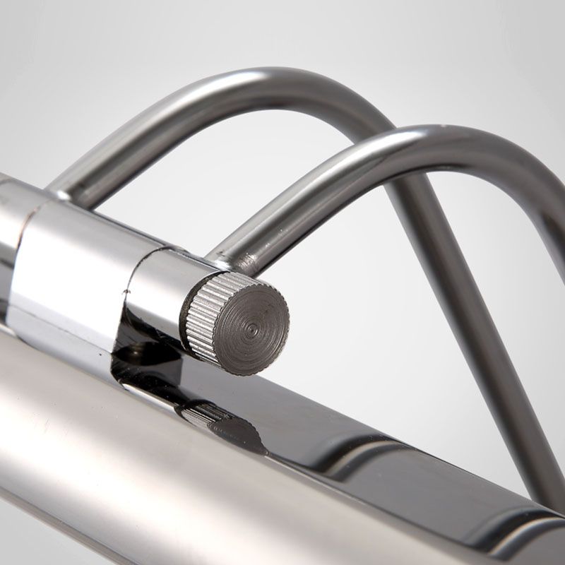 Linear Modern Style Vanity Light Metal 1-Light LED Mirror Light for Bathroom in Silver