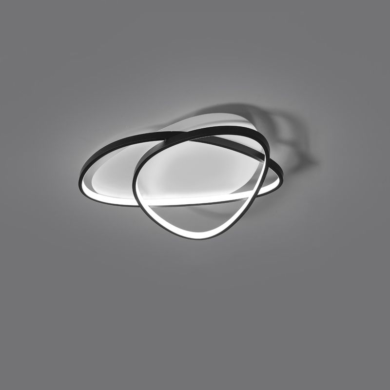Black and White LED Semi Flush Mount in Modern Minimalist Style Aluminium Oblong Ceiling Light with Acrylic Shade