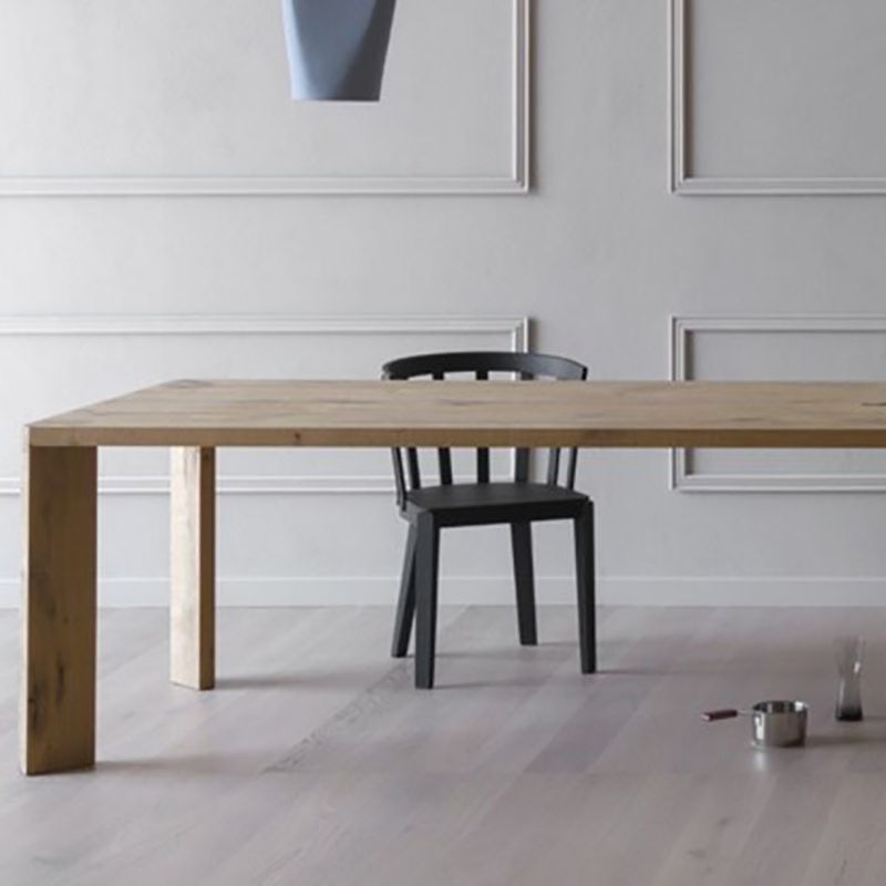 Modern Dining Table for Restaurant Rectangle Solid Wood Table with 4 Legs