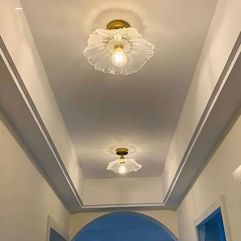 Contemporary Ceiling Lamp Creative Glass Shade Flush Mount Light Fixture