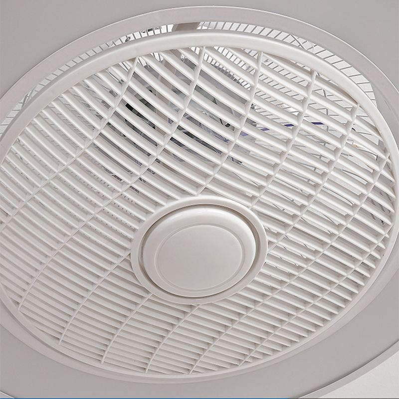 Trommelförmige Schlafzimmer Lüfterlampe Metall Nordic Style LED Semi Flush Deckenleuchte in Weiß