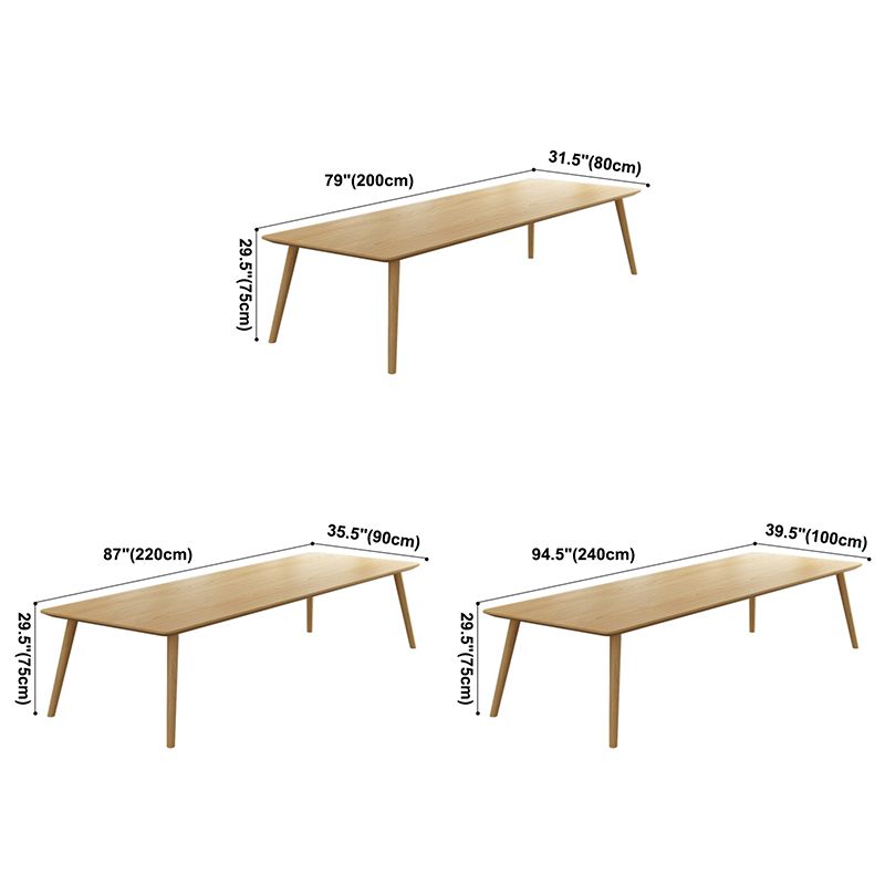 Glam Khaki Solid Wood Dining Table Standard Rectangle Shape Dining Table for Kitchen