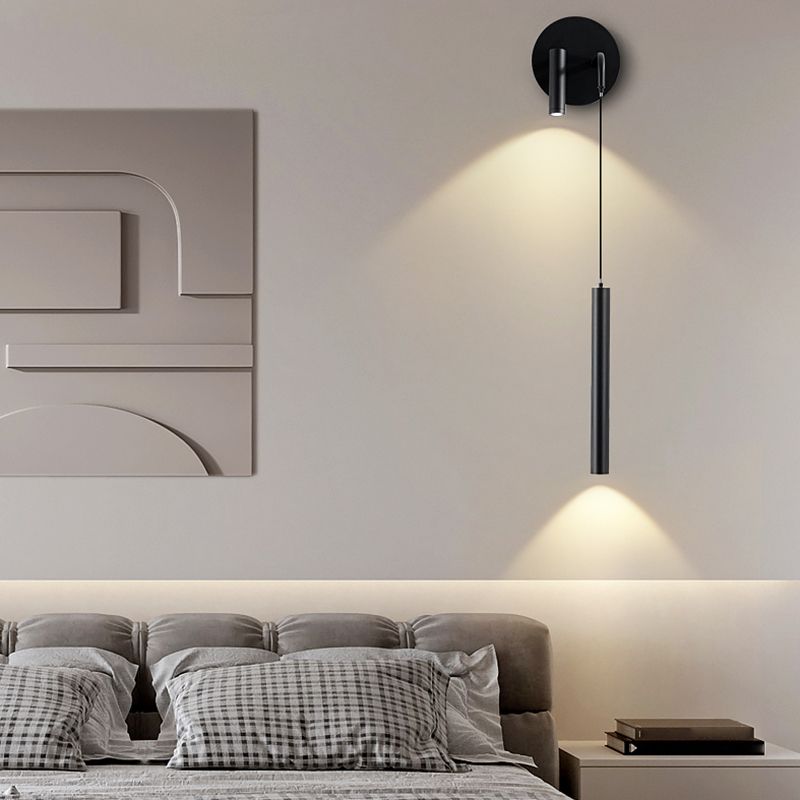 Modernism Wall Sconce Metal Wall Light Fixture in Black for Bedroom