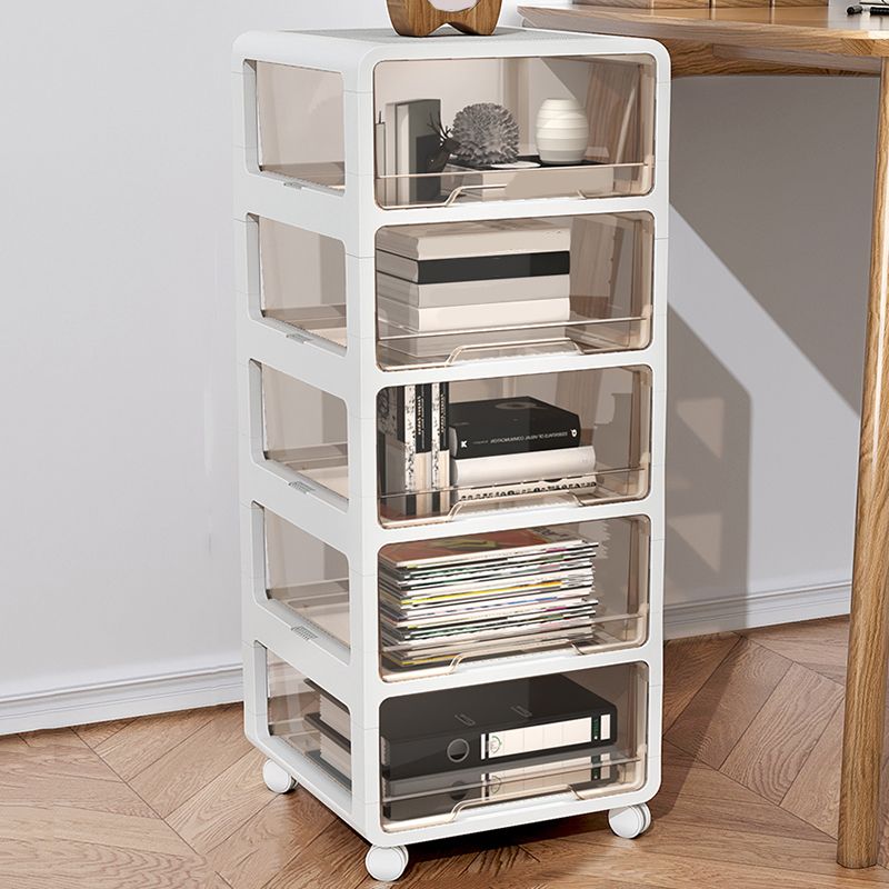 Transparent Vertical Filing Cabinet Modern Plastic Drawers File Cabinet