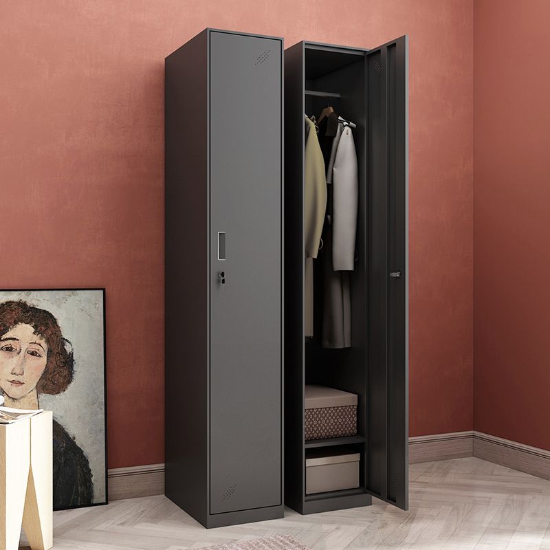 Black Steel Wardrobe Closet Contemporary Hinged Wardrobe Cabinet