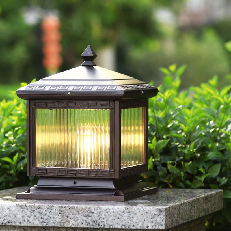 Contemporary Pillar Light Household LED Solar Lighting Fixture for Garden