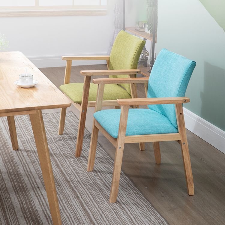 Contemporary Style Solid Wood Open Back Arm Chair Kitchen Dining Room Chairs