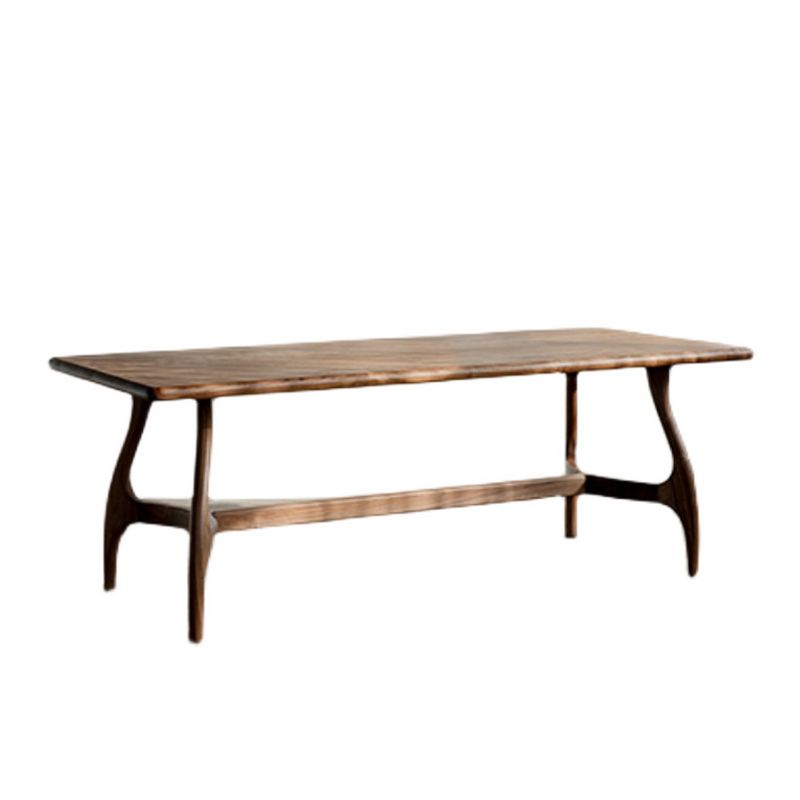 Brown Dining Table Contemporary Style Solid Wood Rectangle Dinner Table