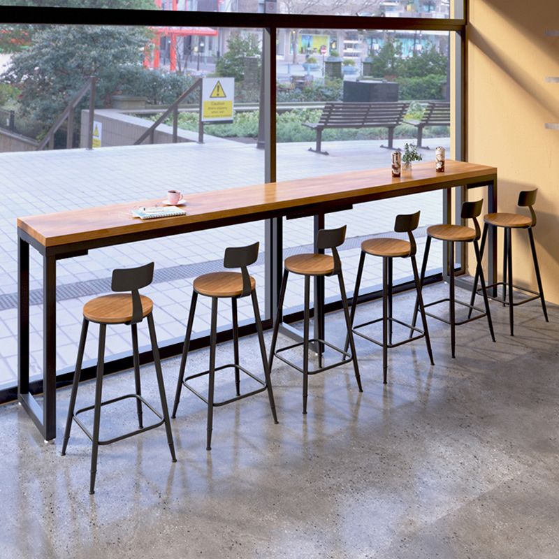 Armless Dining Stools Modern Bar Stools with Black Metal Base