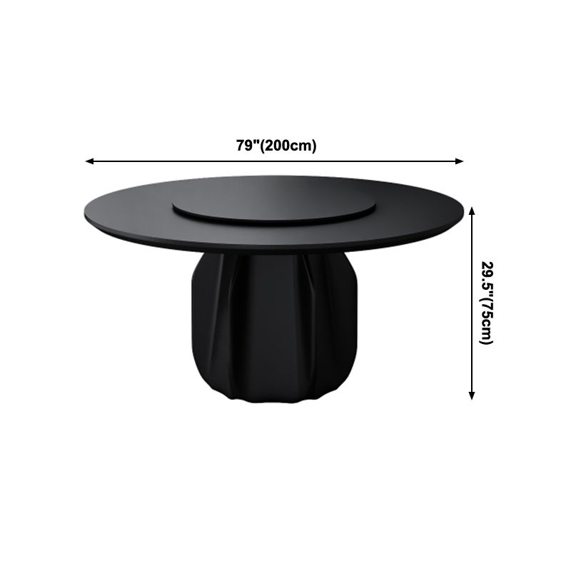 Contemporary Solid Wood Round Shape Dining Table Standard Kitchen Dining Table with Pedestal Base