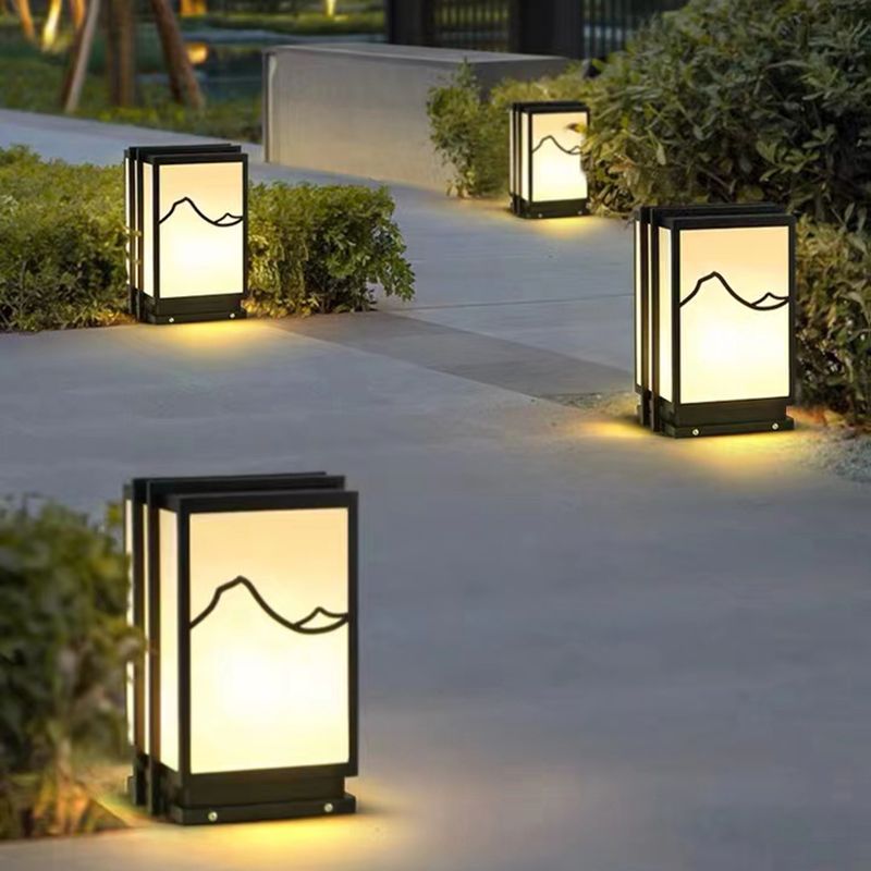 Contemporary Pillar Lamp Creative Outdoor Light for Backyard