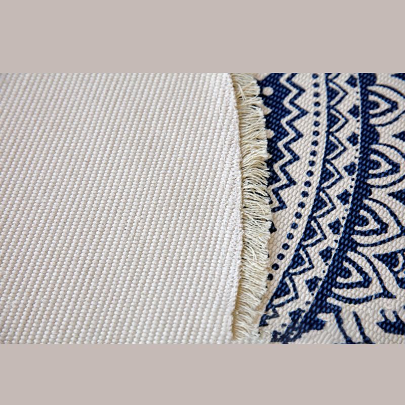 Couleur rond Décoration de maison mélangée tapis marocain de motif symétrique Tapis coton avec tapis à franges