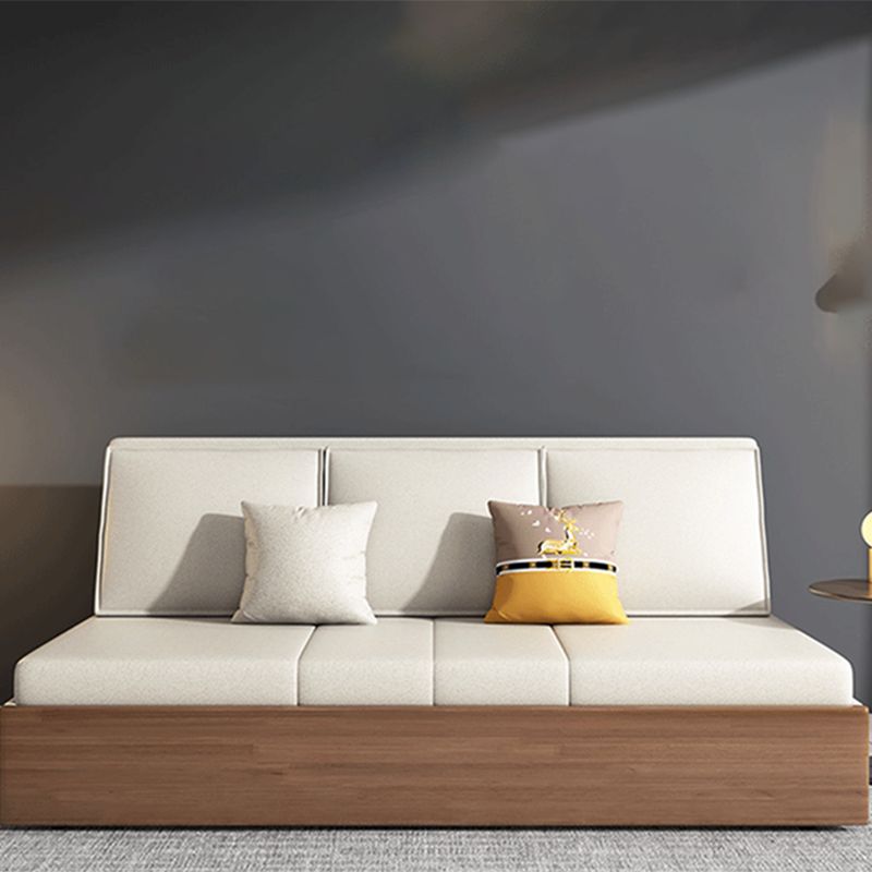 Modern Style 29.52"H Faux Leather Armless Sofa Bed with Storage