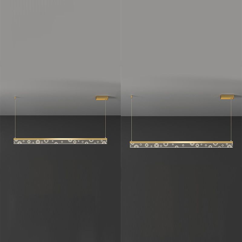 Minimalist Circle Print Suspension Lamp Aluminum Dining Room LED Island Light