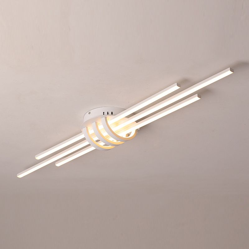 Lámpara de luz de descarga contemporánea lineal 6 lámparas de montaje de lavado de metal ligero