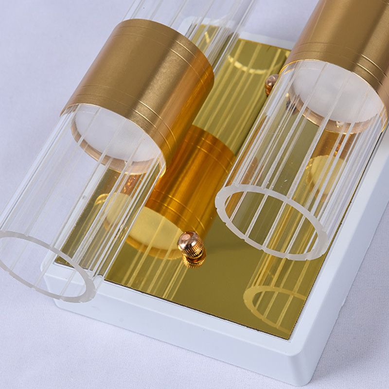Geometrische Wandleuchten moderne Wandlampe Metall 2 Lichtwandleuchte in Gold