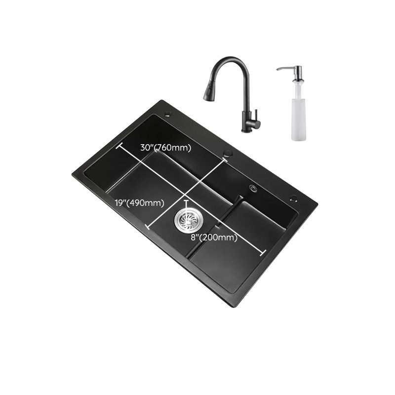 Modern Kitchen Sink White Pull-out Faucet Rectangular Anti-spill Kitchen Sink