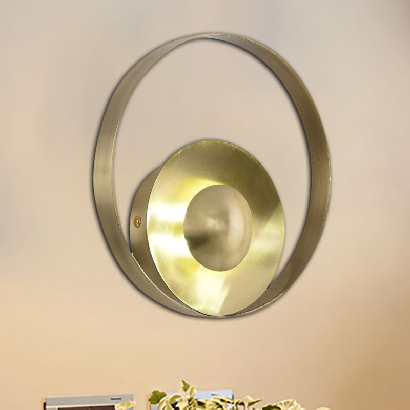 Kreisförmige Wandlampenkolonie Metall 1 Glühbirnenleuchte Leuchte für Wohnzimmer