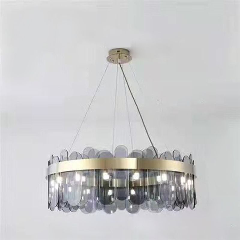 Drum Kronleuchter Leuchte moderne Glasanhänger Beleuchtung für das Restaurant