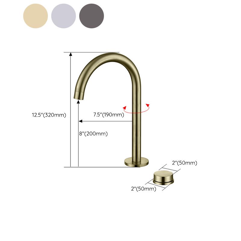 Vessel Sink Bathroom Faucet Knob Handle Swivel Spout High-Arc Vessel Faucet