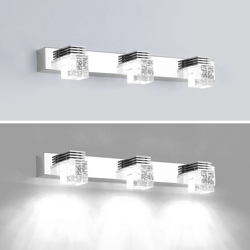 Modern Minimalist Style Cubic Vanity Wall Light Fixtures Crystal Vanity Mirror Lights for Bathroom