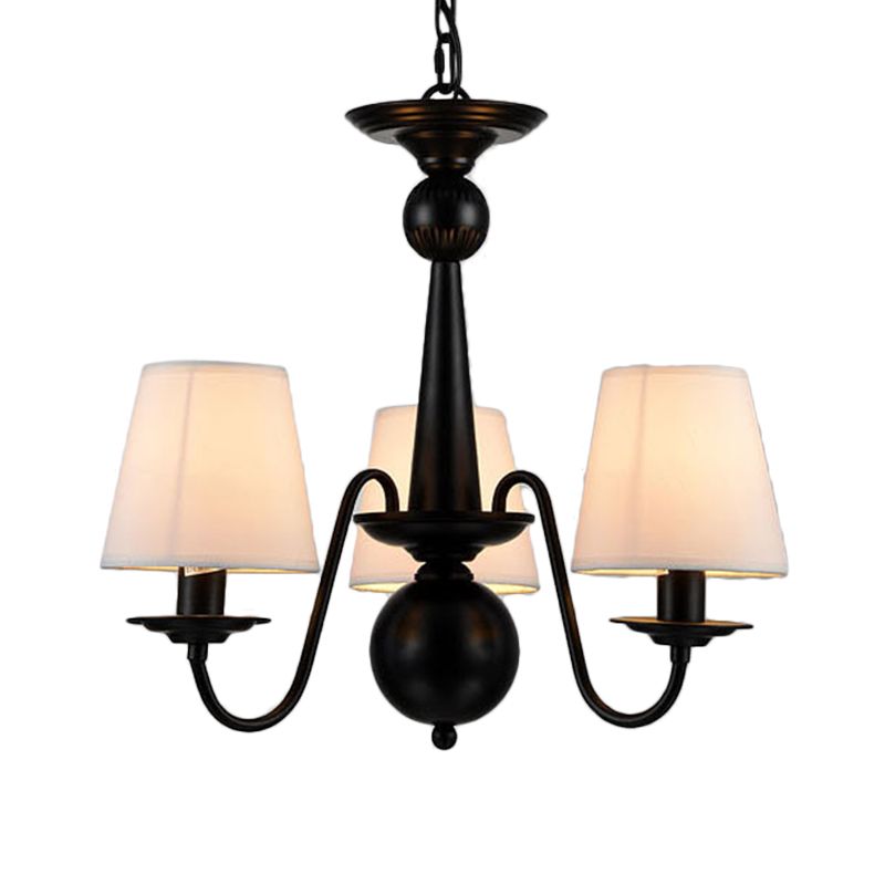 Lampada il lampadario 3/5/6 luci lampada tradizionale in tessuto bianco conico lampada a sospensione per soggiorno