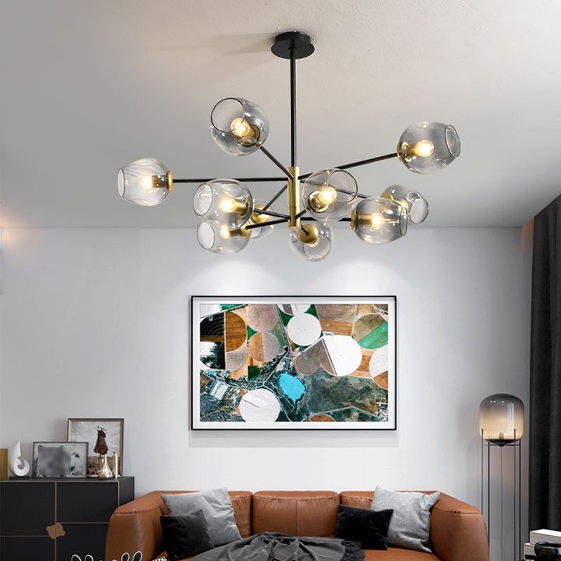 Modern Jar-Shaped Chandelier Lights Glass Chandelier Light Fixture for Living Room