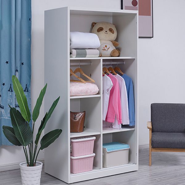 Contemporary Two Doors Wardrobe Armoire Steel Wardrobe Closet