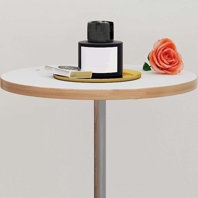 Modern Steel 3 Legs End Table Dia 11" Wood Top Bedside Table