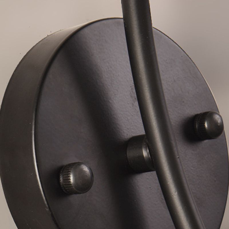 Black Metal Wall Light Modernism White Shaded Lighting for Foyer