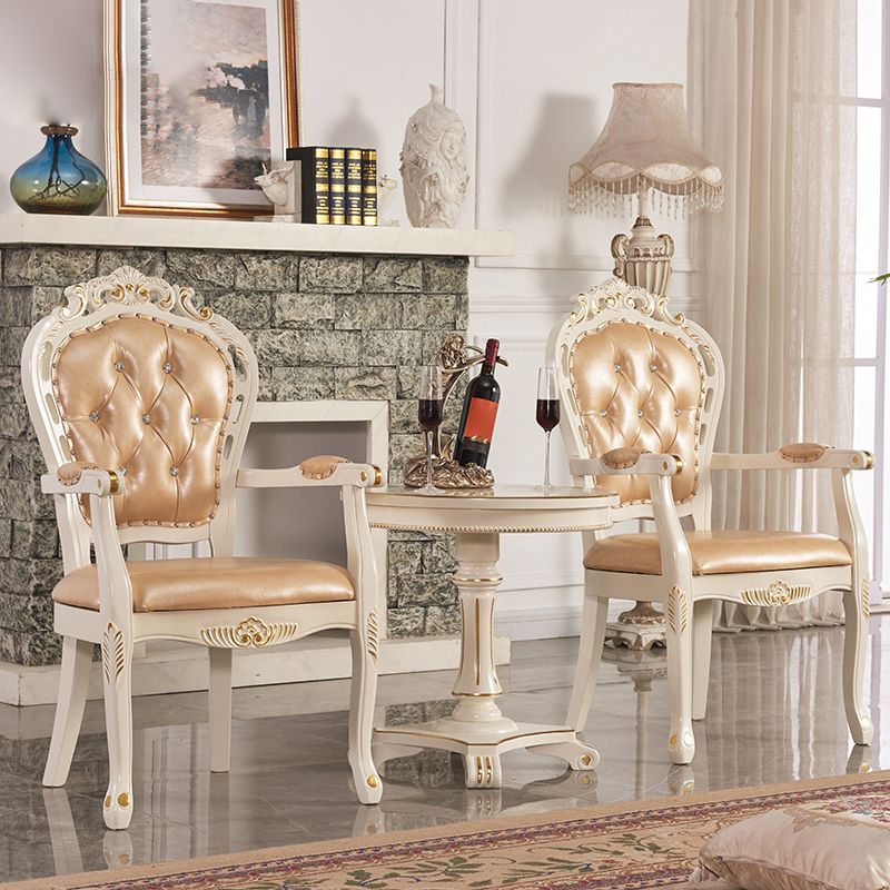 Upholstered European Style Dining Arm Chair Open Dining Chair for Restaurant
