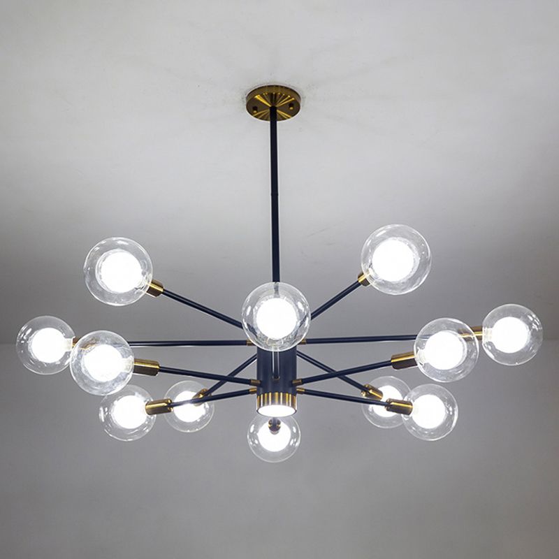 12 Lampadella in vetro leggero Lampaggio Light Minimalist Style Lampone dell'illuminazione in nero in nero