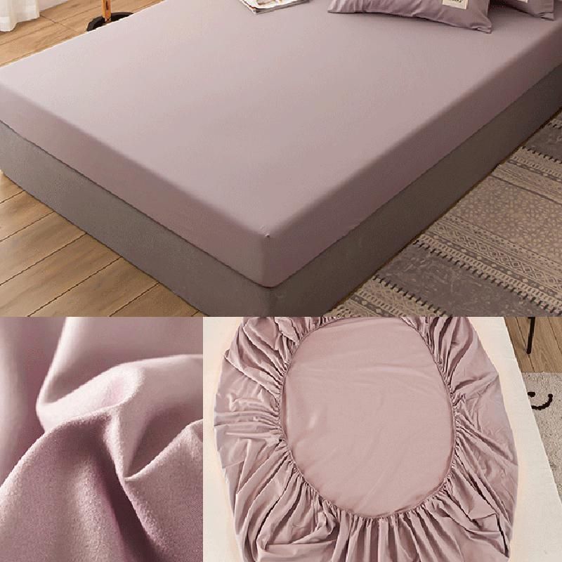 Twill Soft Fitted Sheet Breathable Whole Colored Non-Pilling Fade Resistant Polyester