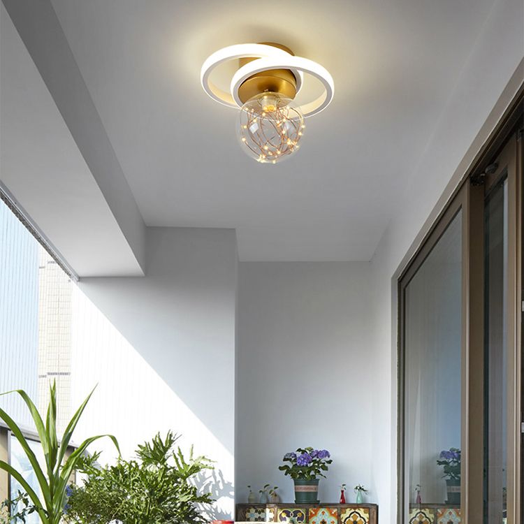 Modern Luxury Style Spherical Flush Mount Ceiling Light Fixtures Glass Ceiling Mount Chandelier