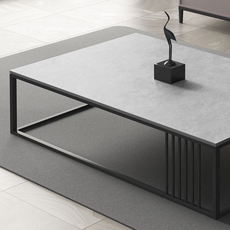 Single Coffee Table Slate Rectangular Coffee Cocktail Table Light Grey