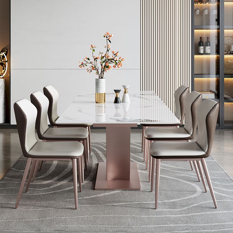 Modern Sintered Stone Top Dining Set Rectangle 1/4/6/7 Pieces Dining Room Table Set