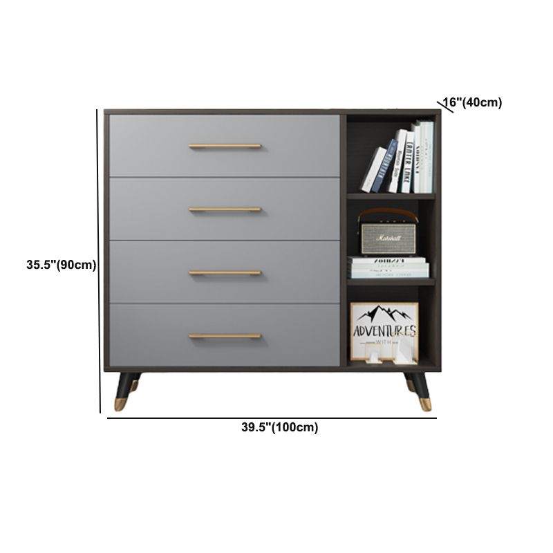 Modern Accent Chest 15.75 inch Wide  with Soft Close Drawers in Grey