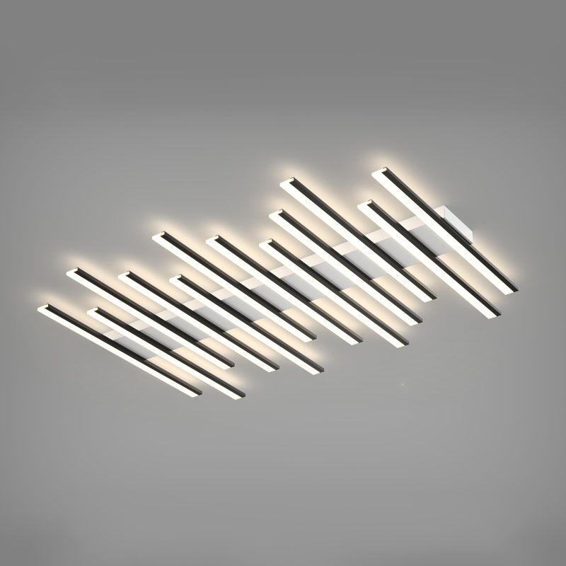 Contemporary Linear Flush Mount Lighting Led Flush Mount Ceiling Light Fixtures with Acrylic Shade