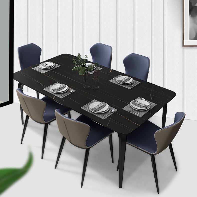 Rectangle Shape Industrial Dining Table Fixed Table with Sintered Stone