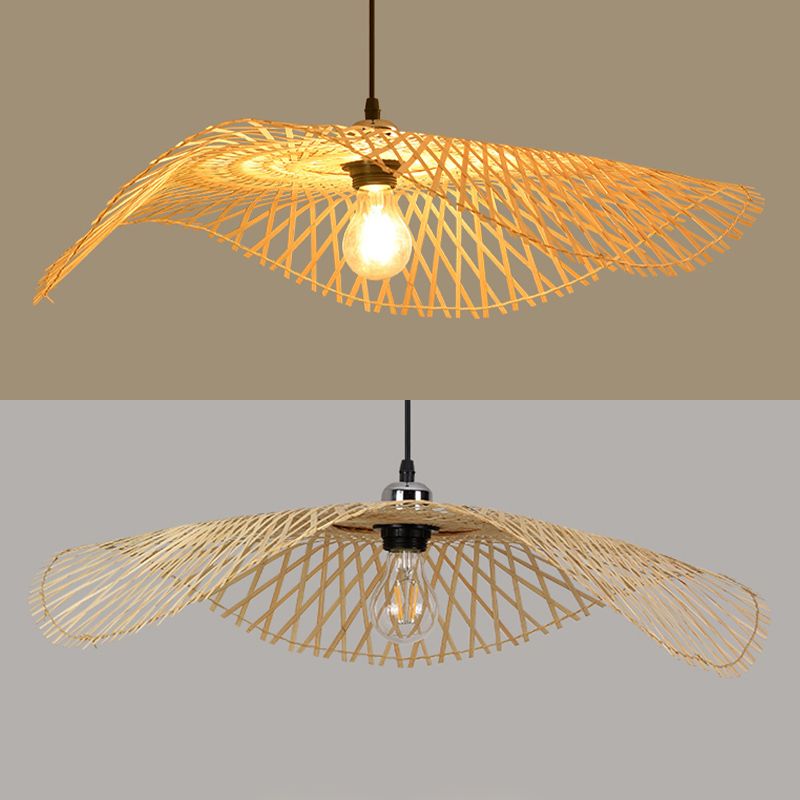 Twist Suspension Pendellicht Light Asia Bambus Restaurant Hanging Deckenleuchte in Beige