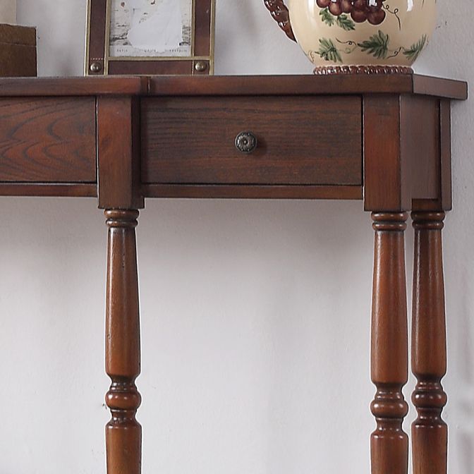 French Country Wood End Table Rectangle Console Sofa Table for Hall