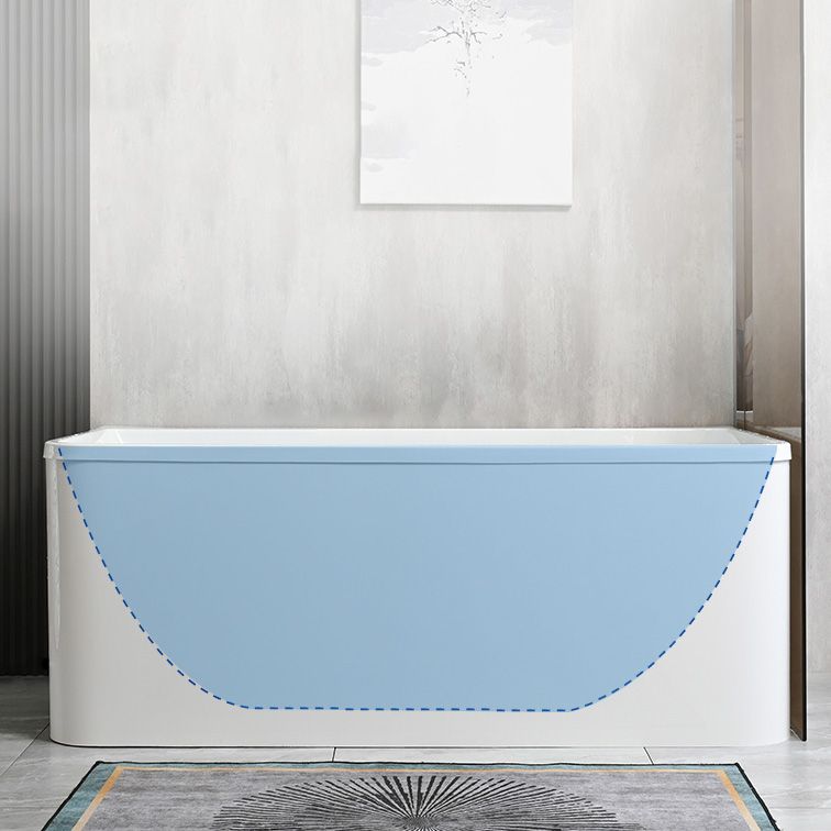 Back to Wall Soaking Bathtub Modern Rectangular Antique Finish Bath Tub